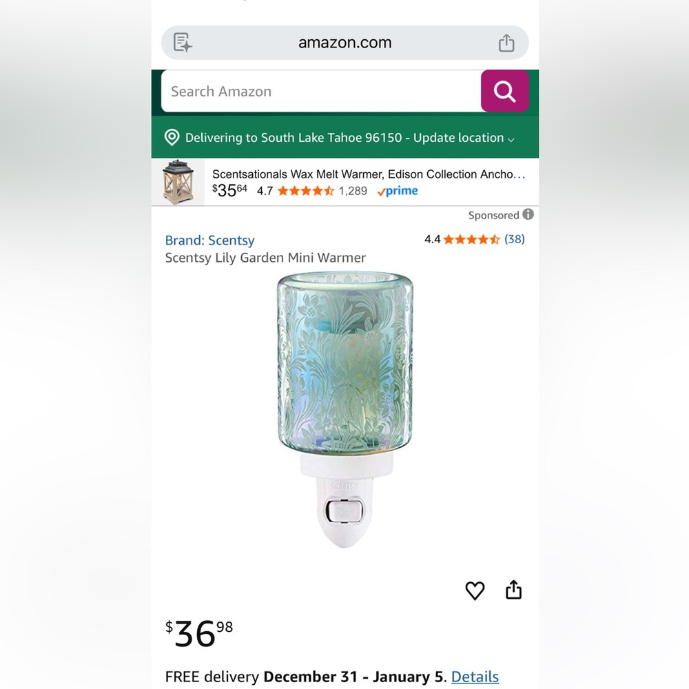 Scentsy Lily Garden Warmer plug in